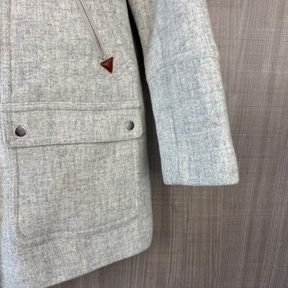 J. Crew Heather Gray Chateau Parka Italian Wool Stadium Cloth Coat Jacket - Picture 9 of 16